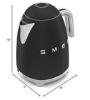 50's Retro Style Electric Water Kettle with Automatic Shutoff Matte Black
