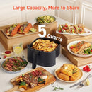 5 Qt, Max 450F for Juicy Meat, Veggies, Frozen Food, Glass Touch Panel