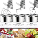 Stand Mixer,6.5-QT 660W 6-Speed Tilt-Head Food Mixer, Kitchen Electric Mixer with Dough Hook, Wire Whip & Beater (6.5QT, Silver)