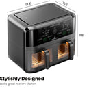 6 Quart Dual Basket Air Fryer Oven with Easy View Windows