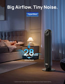 28dB Silent Tower Fan, 25ft/s Velocity Electric Cooling Fan