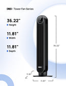 28dB Silent Tower Fan, 25ft/s Velocity Electric Cooling Fan