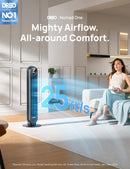 28dB Silent Tower Fan, 25ft/s Velocity Electric Cooling Fan